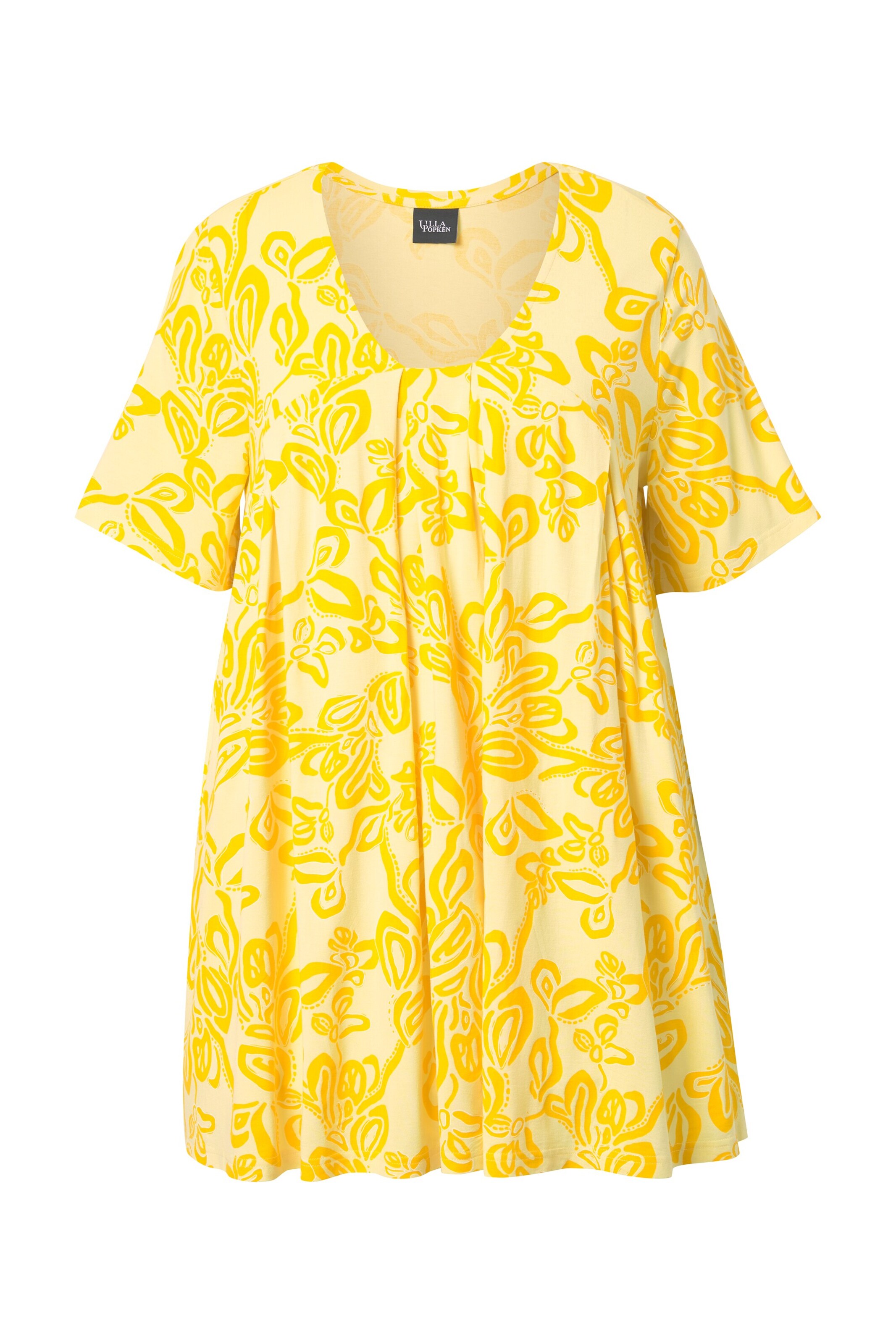 Ulla Popken Shirt in zitronengelb / weiß, Produktansicht