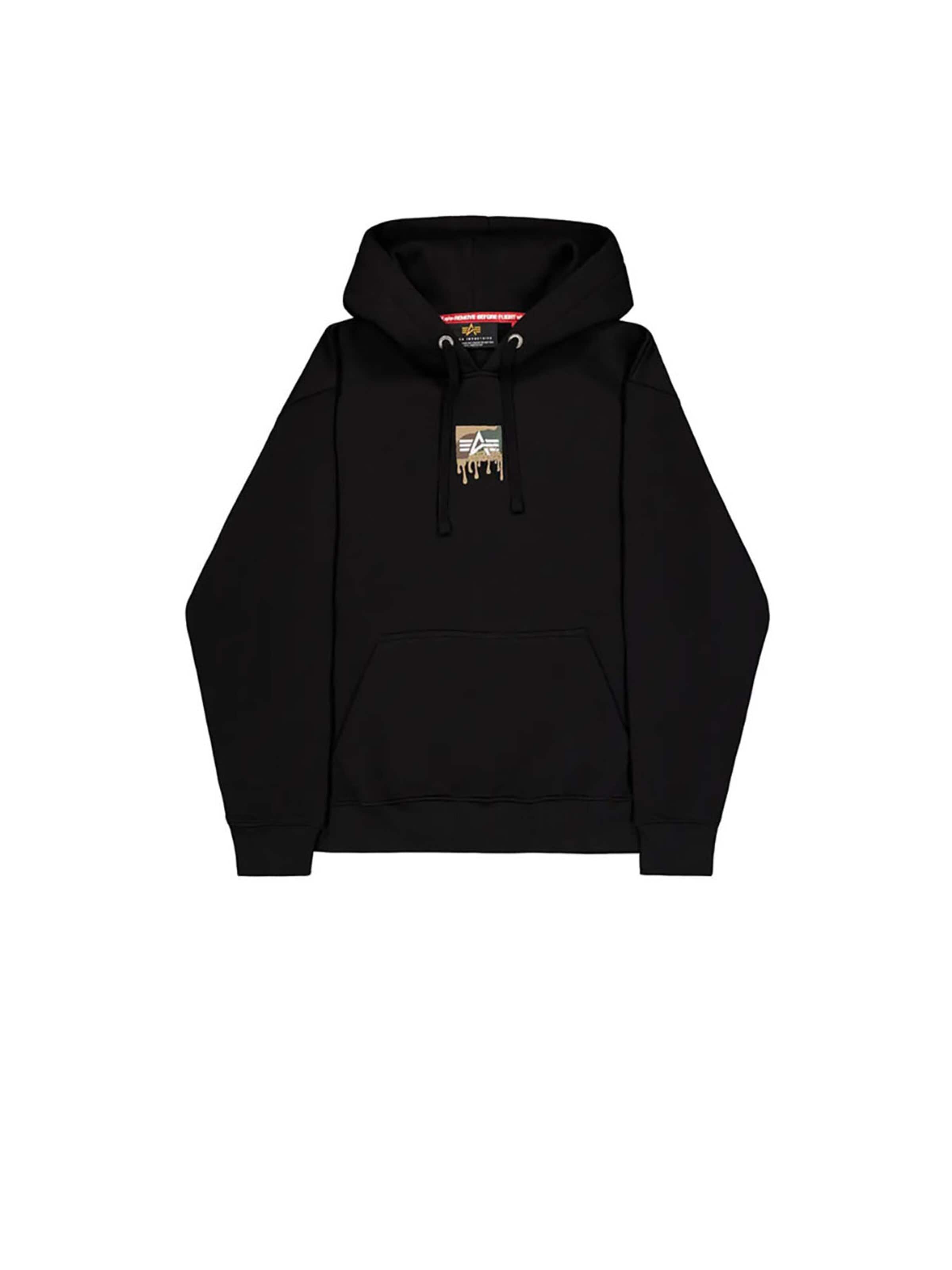 ALPHA INDUSTRIES Mikina – černá: přední strana