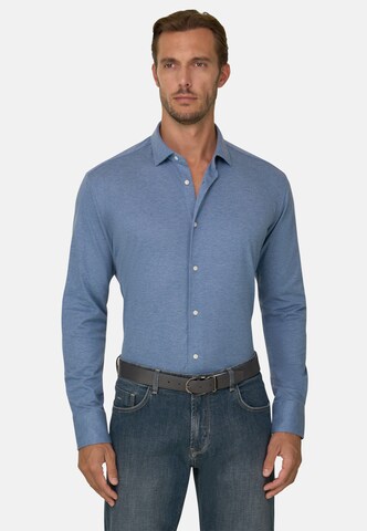 Boggi Milano Shirt in Blauw: voorkant