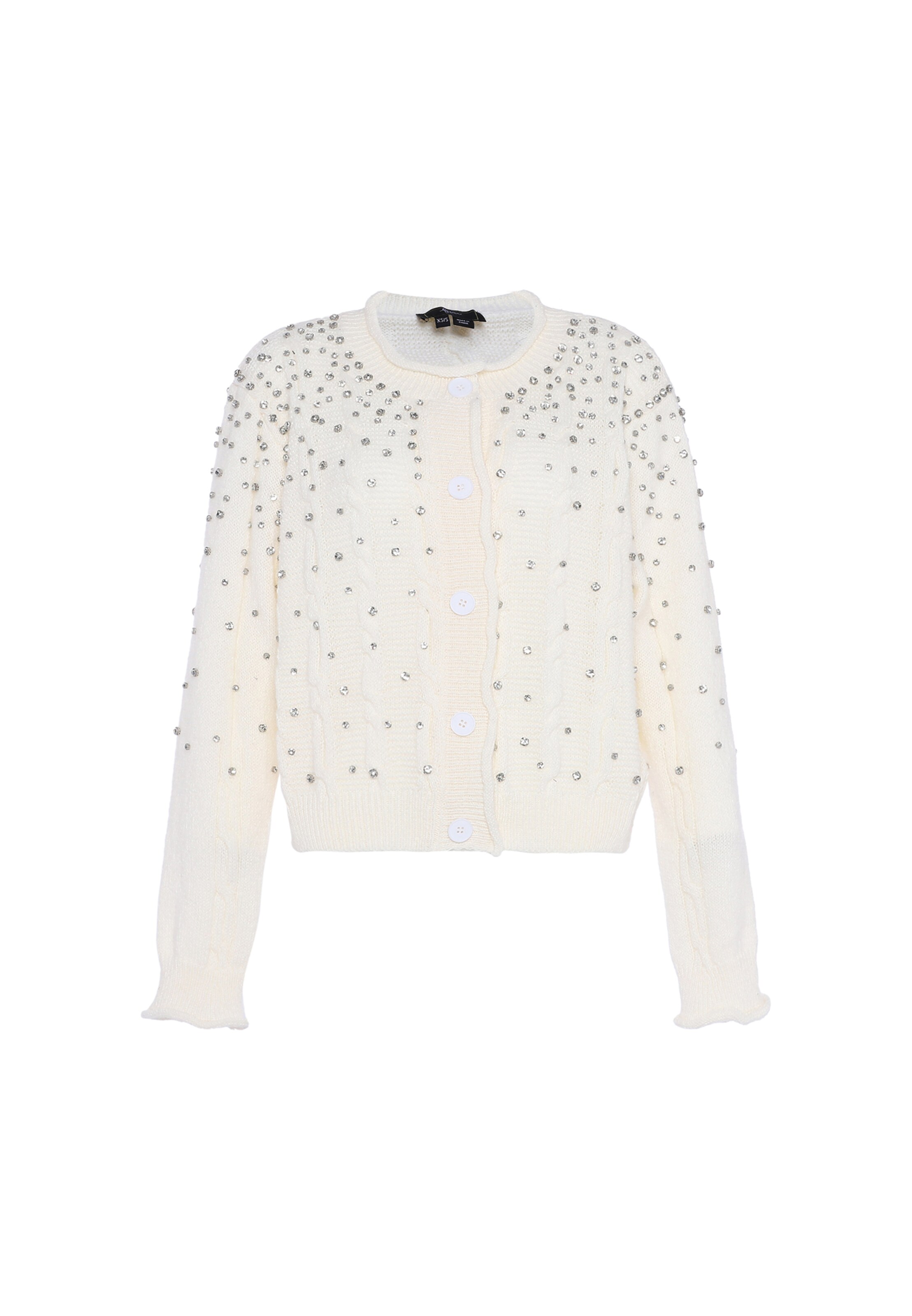 faina Πλεκτή ζακέτα σε λευκό: μπροστά