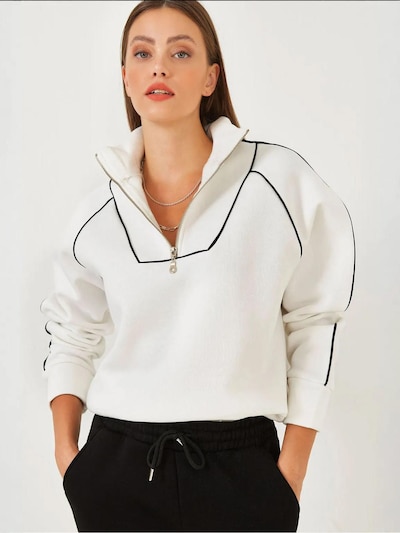 Bianco Lucci Sweater majica veličine M u crna / bijela, Pregled proizvoda