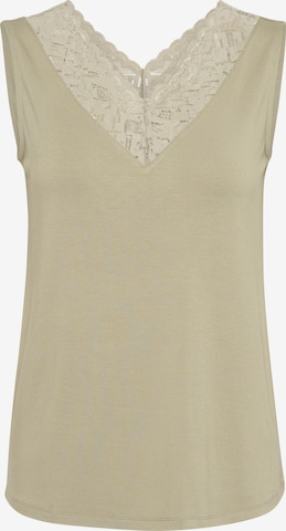 Cream Top 'Trulla' in Green: front