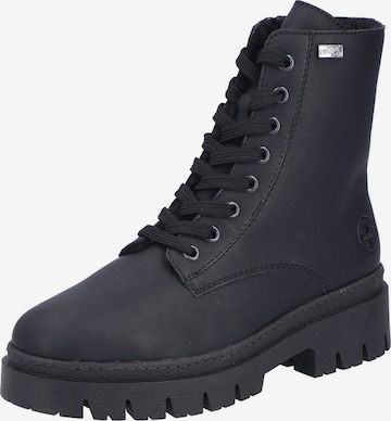 Ghete cu șireturi de la Rieker pe negru: față