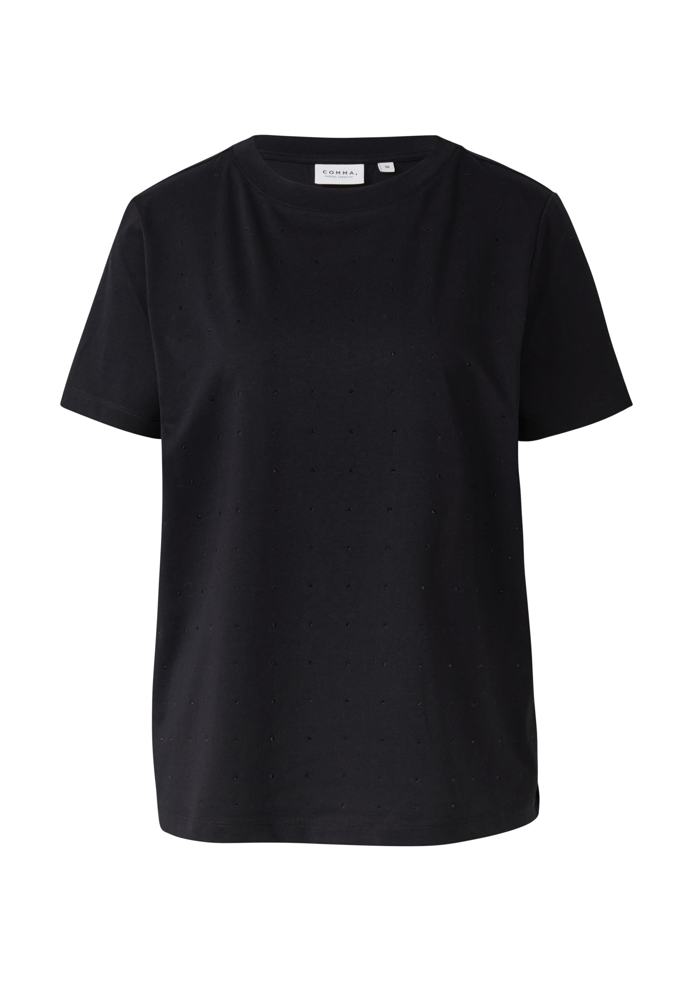 T-shirt COMMA en noir : devant