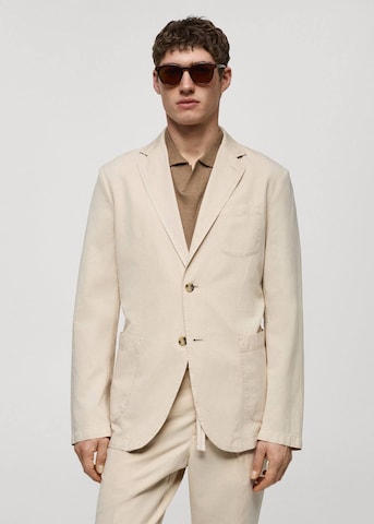 MANGO MAN Regular fit Suit Jacket 'Delave' in Beige: front