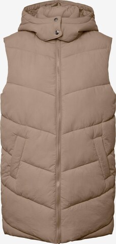 Gilet 'JAMILLA' PIECES en marron : devant