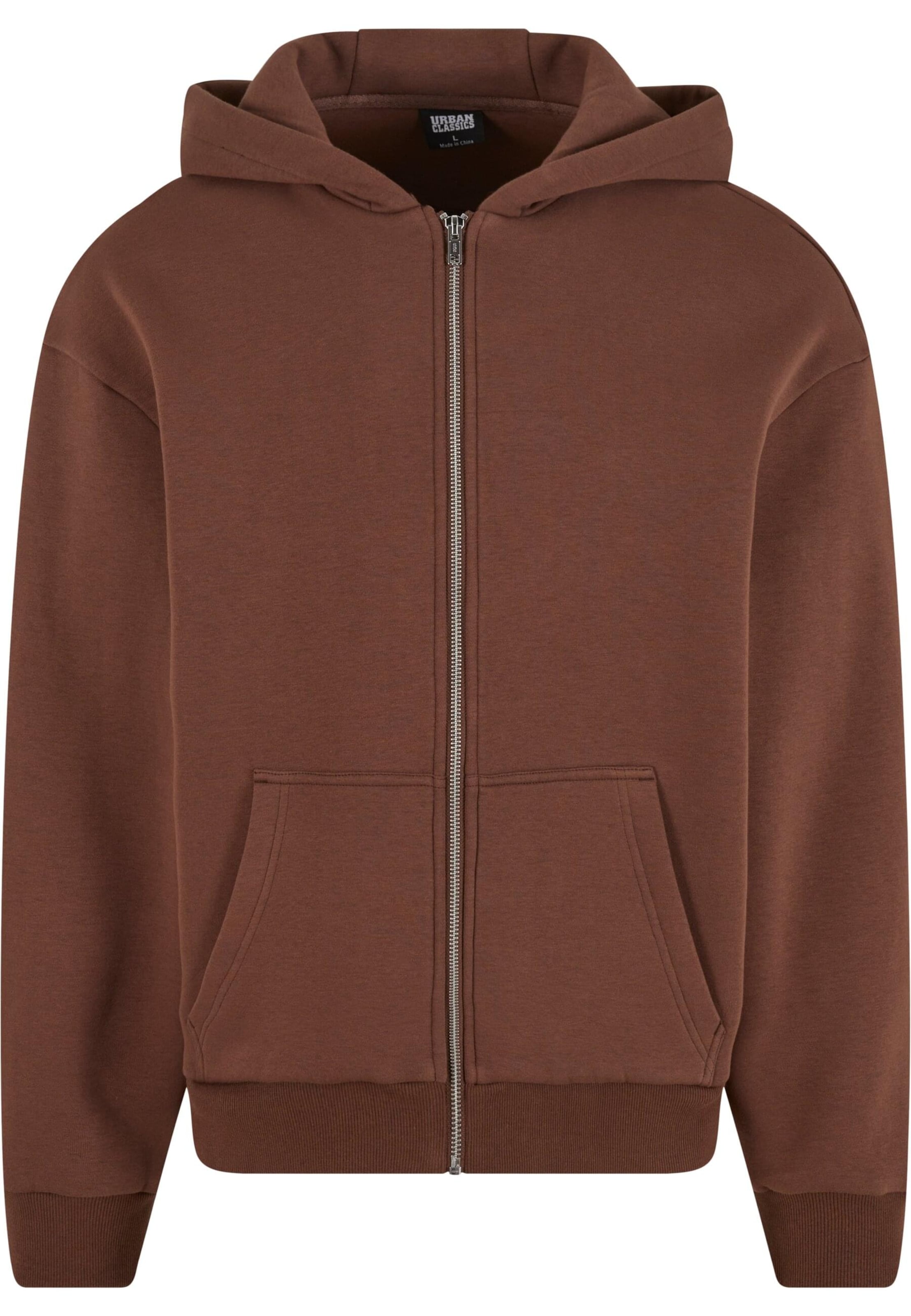 Veste de survêtement Urban Classics en marron : devant