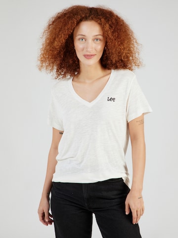T-shirt 'V NECK TEE' Lee en beige : devant