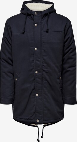 Only & Sons Parka zimowa 'Alex' w kolorze niebieski: przód