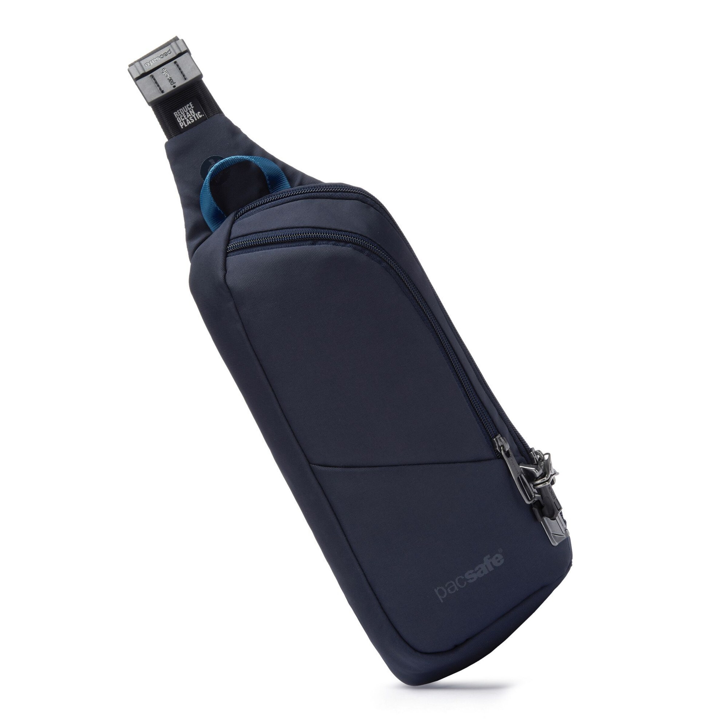 Borsa a tracolla 'Vibe 150' di Pacsafe in blu: frontale