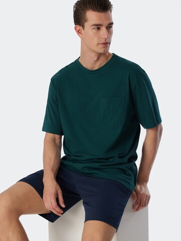 SCHIESSER Pyjamas kort 'Essentials Nightwear' i grøn
