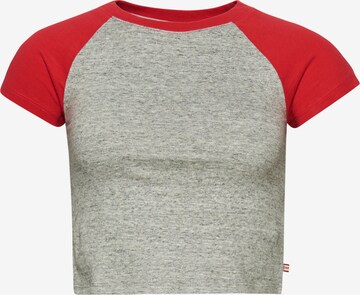 Superdry Shirt 'Tiny Baseball' in Grijs: voorkant