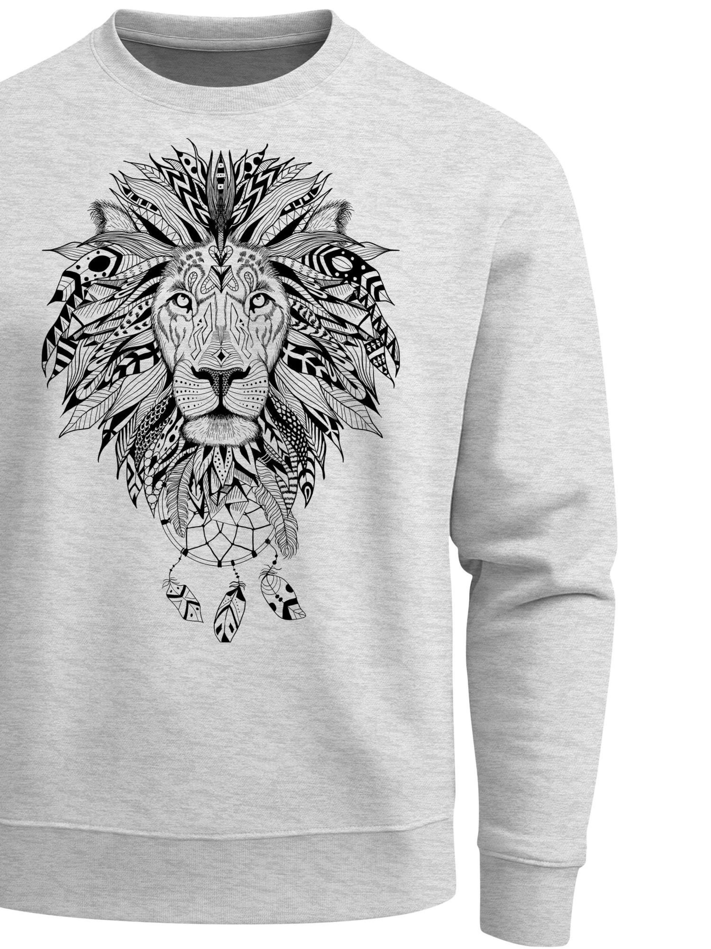 Neverless Sweatshirt 'Boho Lion' in Grey