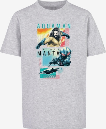ABSOLUTE CULT T-Shirt 'Aquaman - Character Tiles' in Grau: predná strana