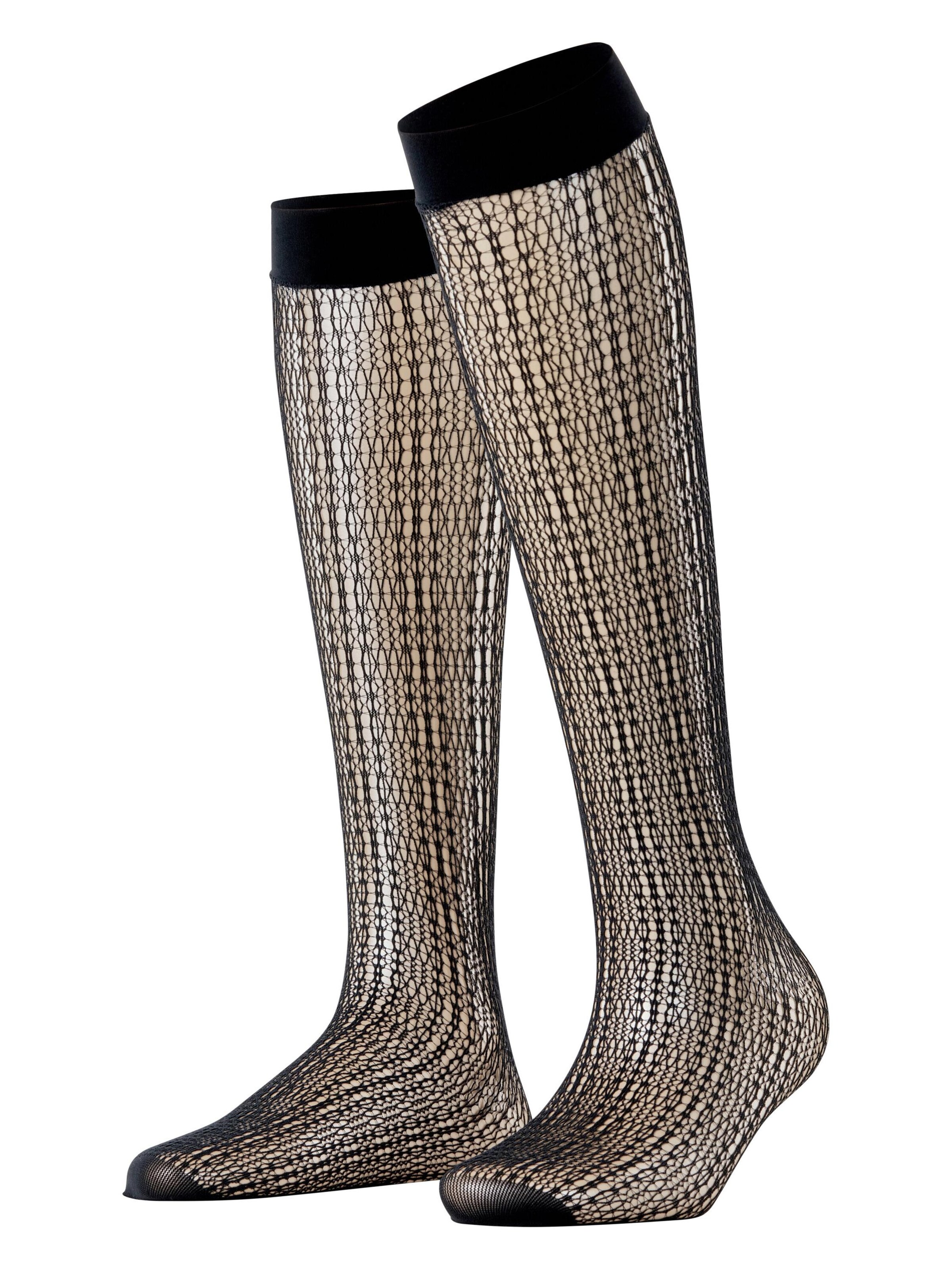 FALKE Overknee Strümpfe 'Crossroads'‌‌‌‌‌‌‌ in Schwarz: Vorderseite