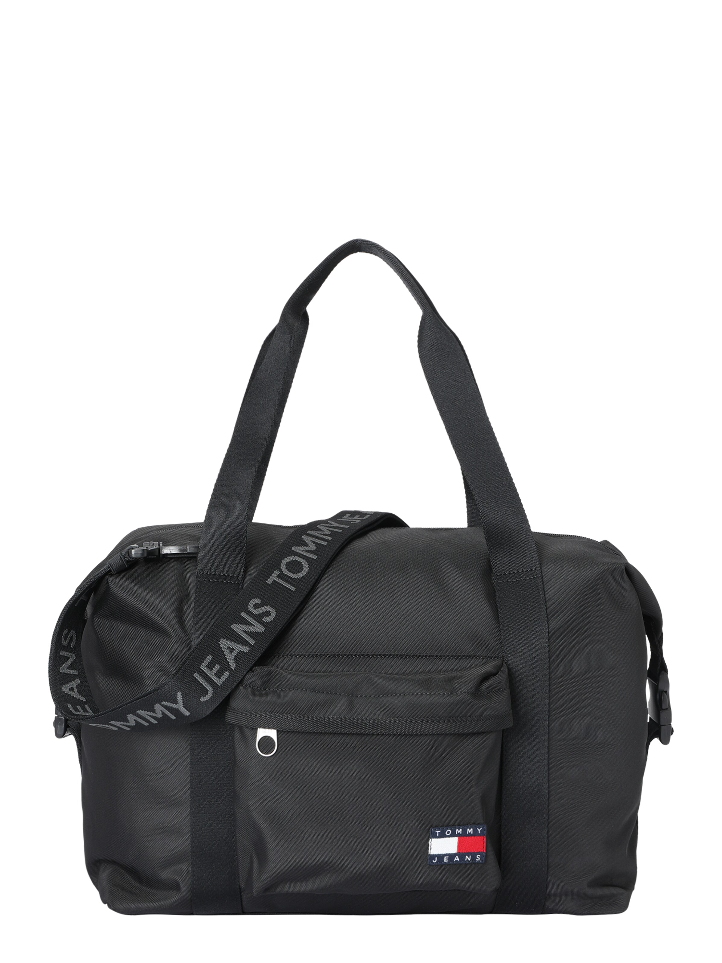 Borsa weekend 'ESS DAILY' di Tommy Jeans in nero: frontale
