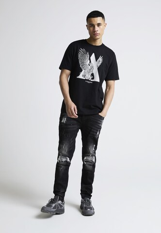 Alessandro Zavetti - Tapered Calças de ganga 'DAMIANO 2.0' em preto: frente