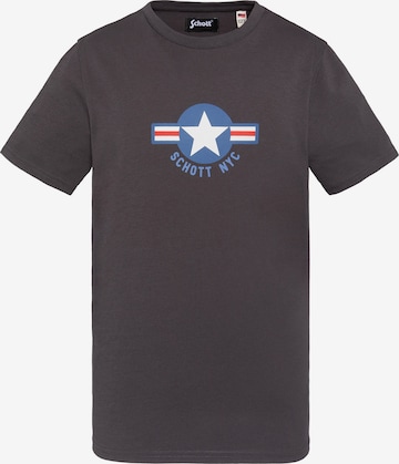 Schott NYC Sweatshirt in Grau: Vorderseite
