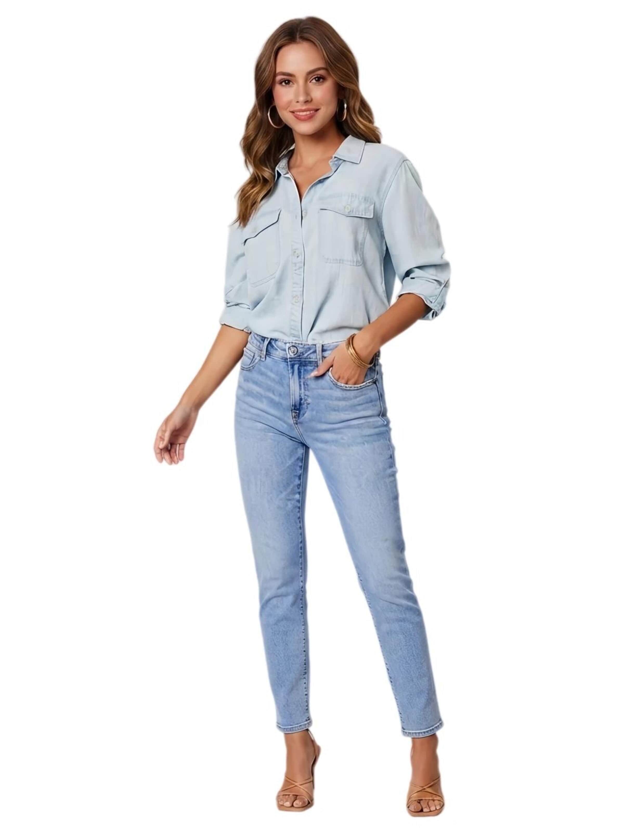Yesfashion Bluzka w kolorze niebieski
