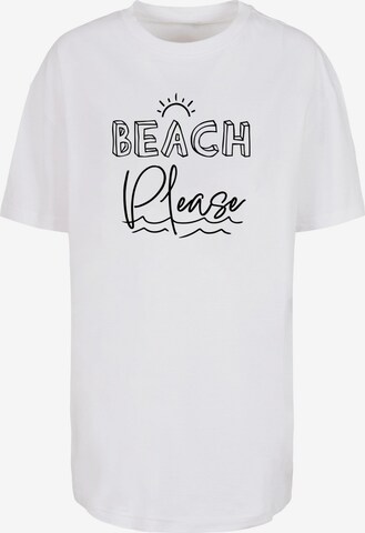 Maglietta 'Beach Please' di Merchcode in bianco: frontale