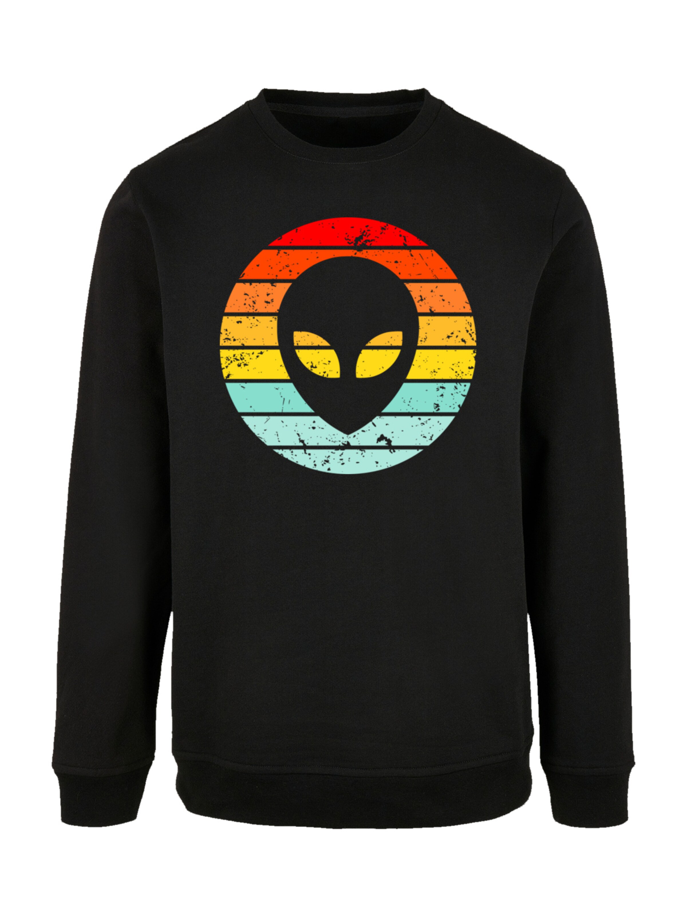Sweat-shirt 'Alien Retro Sonnenuntergang' F4NT4STIC en noir : devant