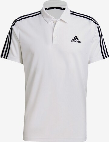 ADIDAS SPORTSWEAR Performance Shirt 'Primeblue Designed To Move 3-Stripes' in White: front