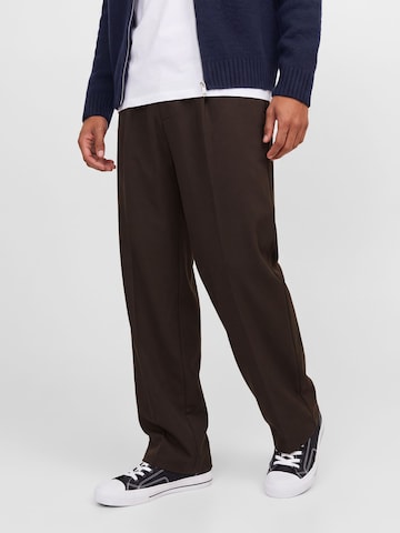 JACK & JONES Loosefit Bandplooibroek in Bruin: voorkant