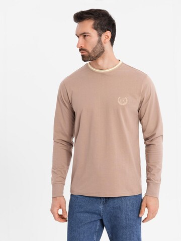 Ombre Shirt in Beige: voorkant