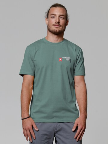 T-Shirt 'Make love not war' Watapparel en vert : devant