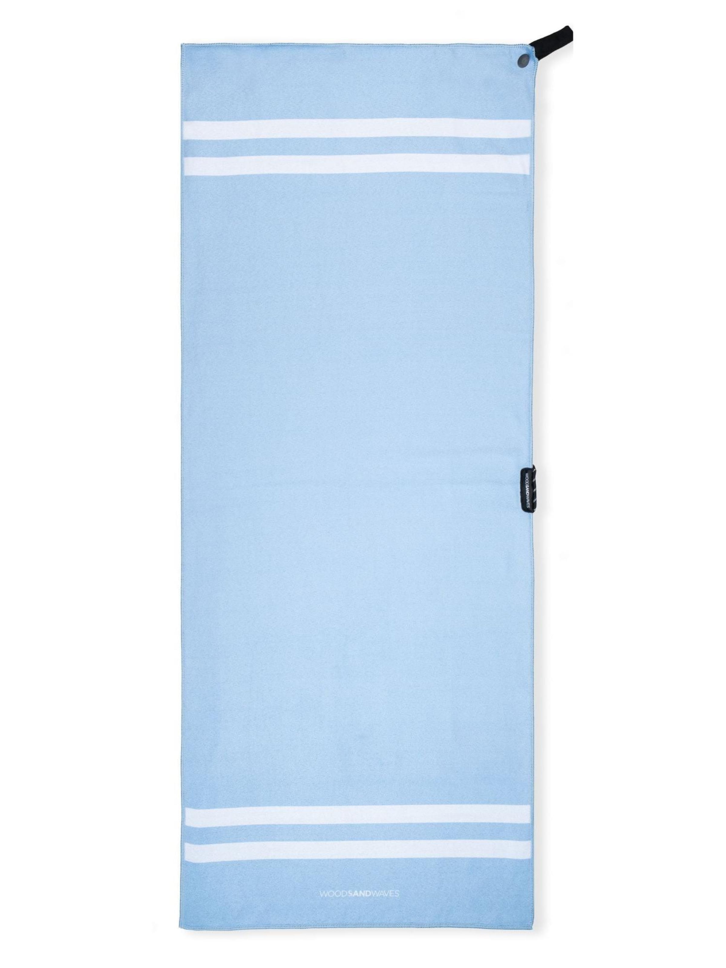 woodsandwaves Handtuch 'Sporthandtuch mit Magnet & Zipper-Tasche' in Blau: Vorderseite