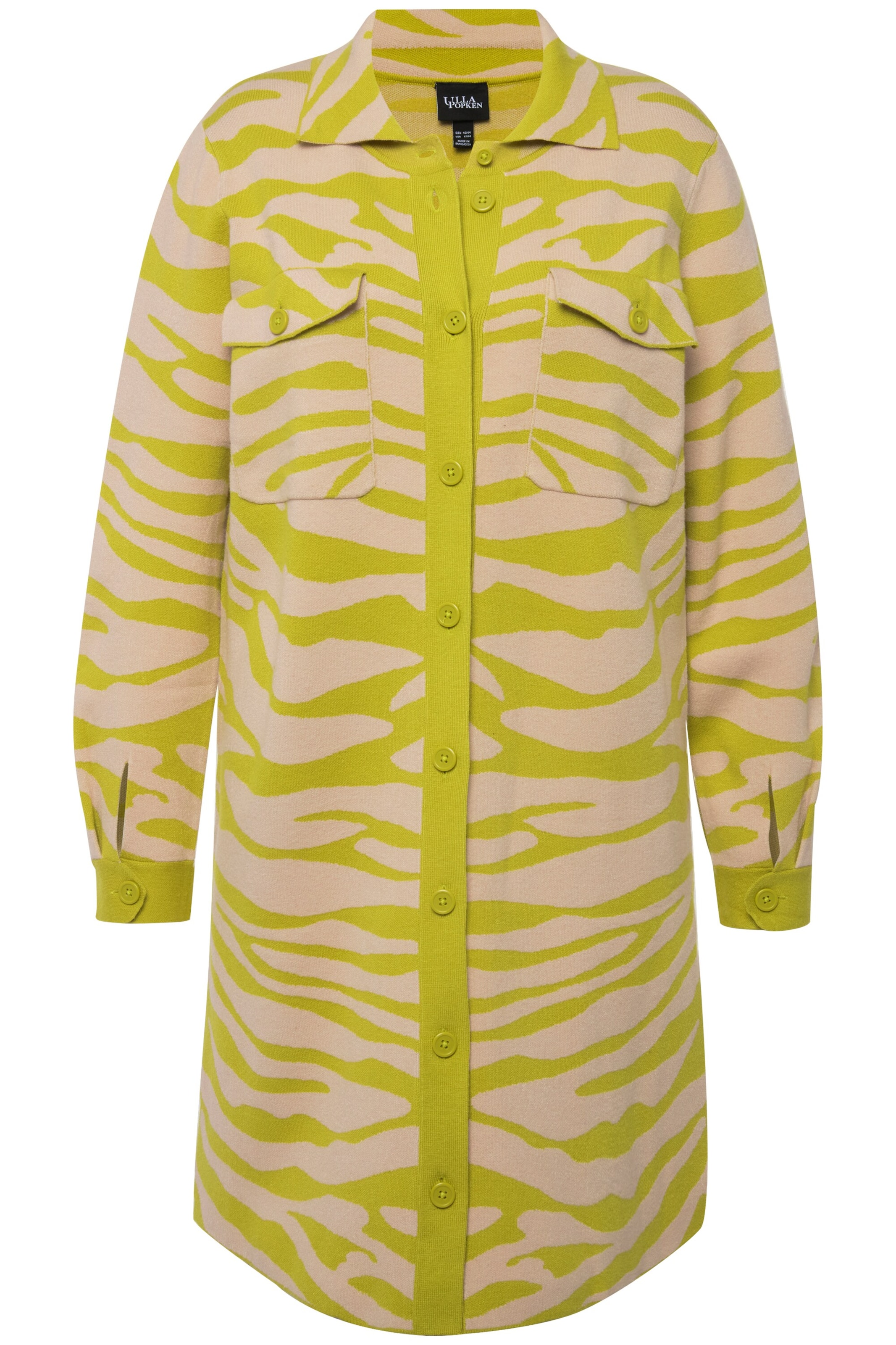 Ulla Popken Gebreid vest in Geel: voorkant