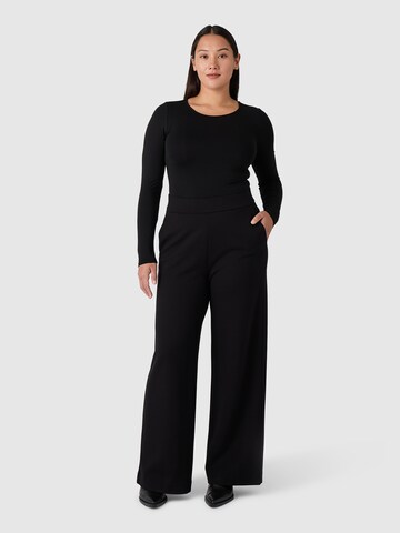 Wide Leg Pantalon 'Sannee' Les Lunes en noir
