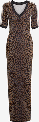 ruda ADIDAS ORIGINALS Suknelė 'Leopard V-Neck Maxi': priekis