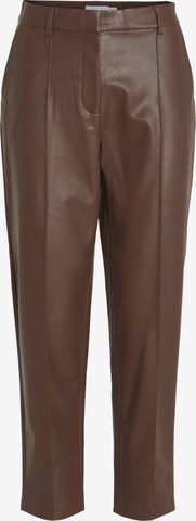 VILA Regular Pleat-Front Pants in Brown: front