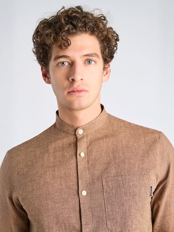 Lindbergh Regular fit Overhemd in Bruin