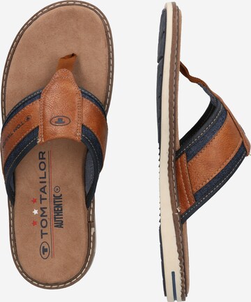 TOM TAILOR T-Bar Sandals in Brown