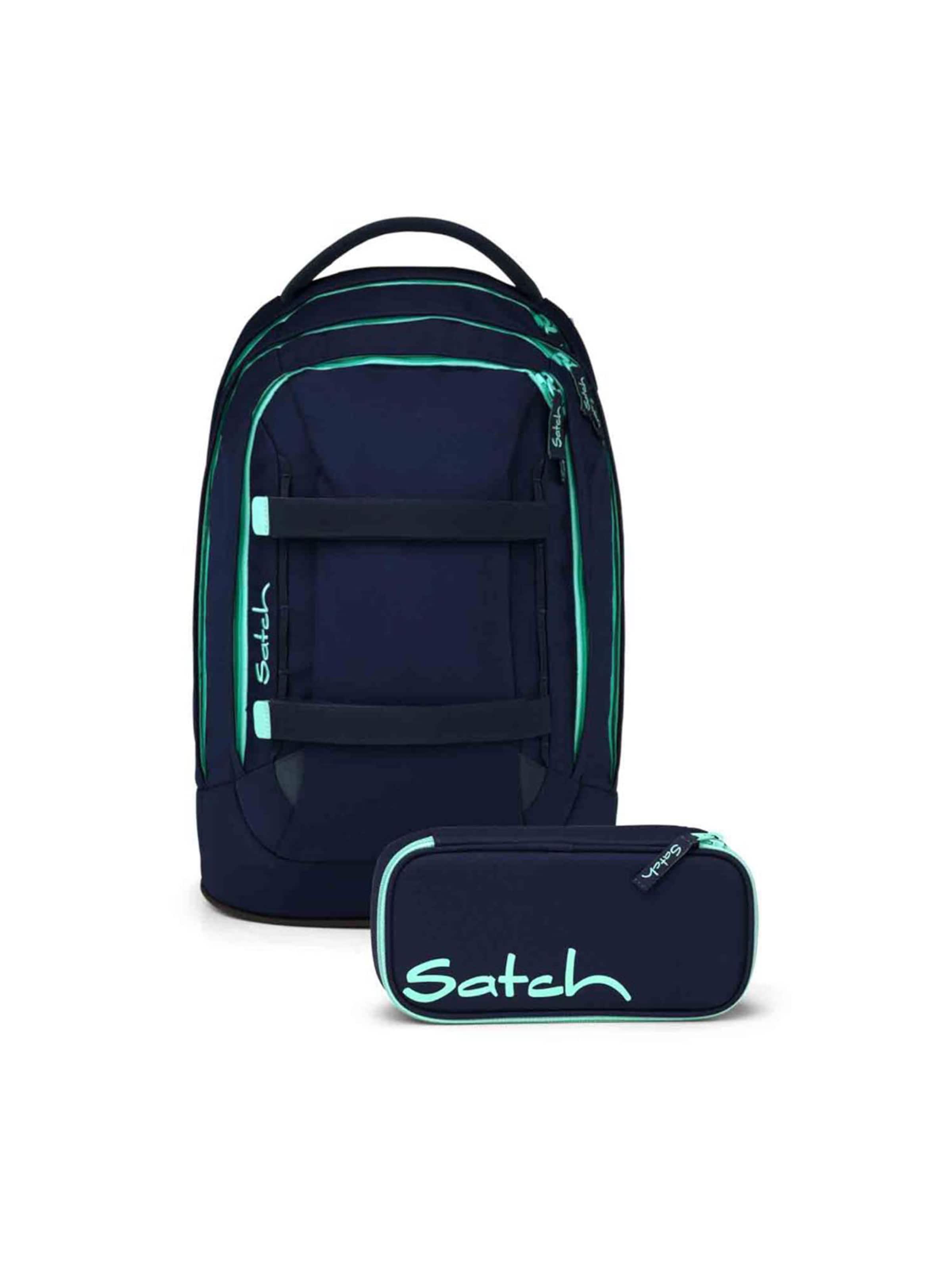 Satch Backpack in Blue: front