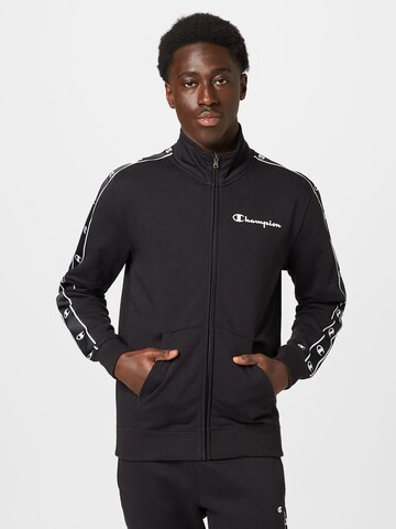 Champion Authentic Athletic Apparel Zip-Up Hoodie in Black: front