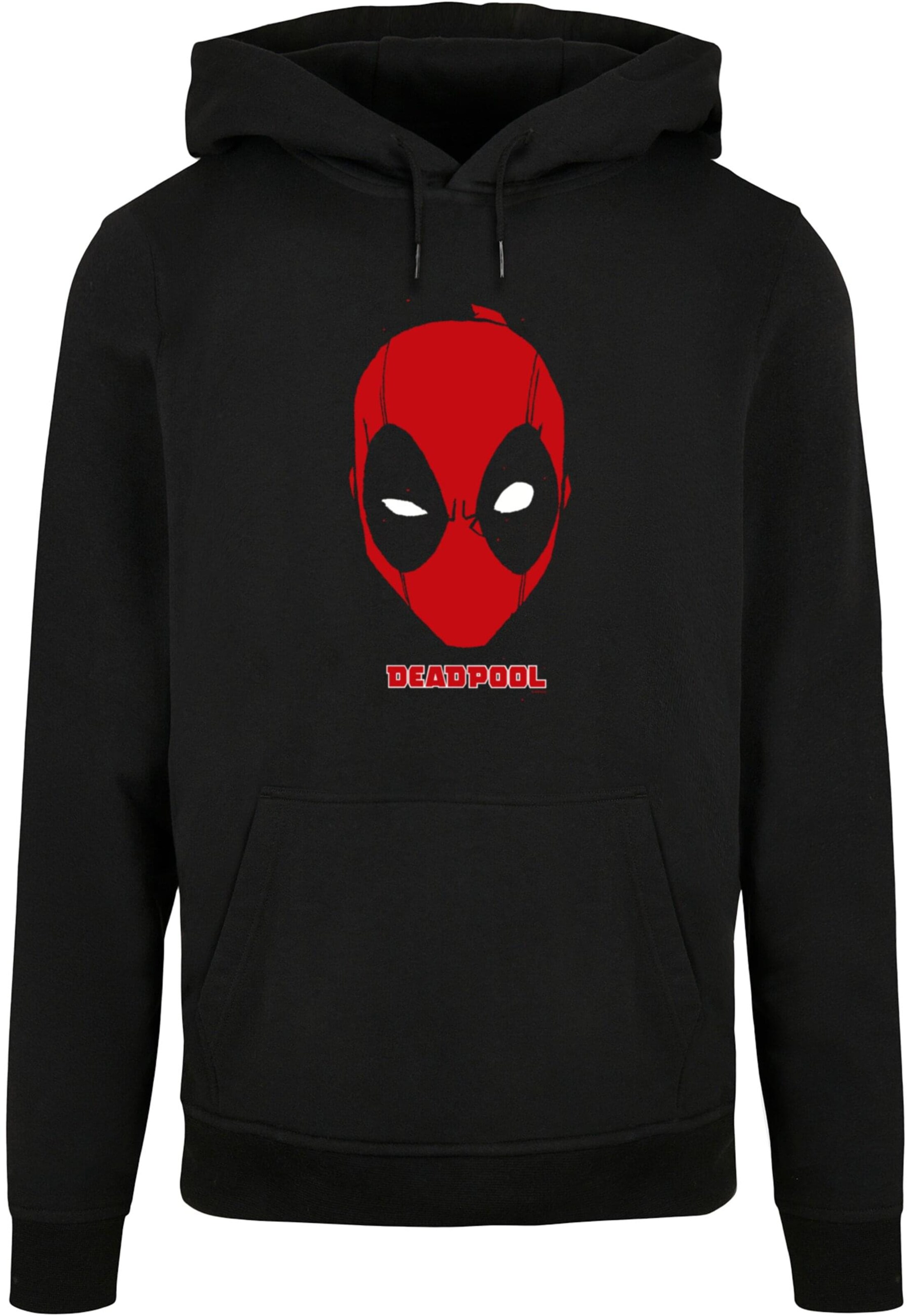 ABSOLUTE CULT Sweatshirt 'Deadpool - Mask' in Schwarz: Vorderseite