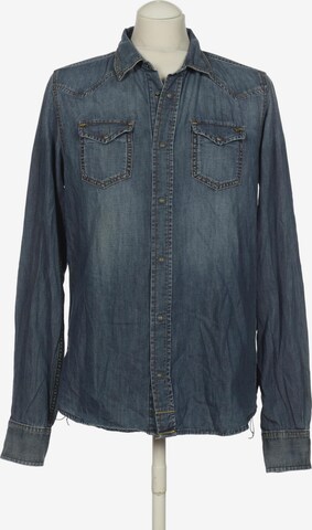 DIESEL Button Up Shirt in L in Blue: front