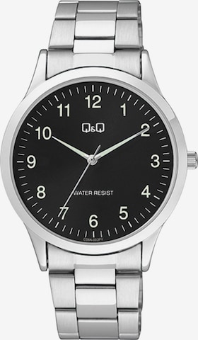 Montre à affichage analogique Q&Q en argent : devant