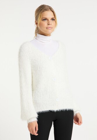 usha WHITE LABEL Knit Cardigan in White: front