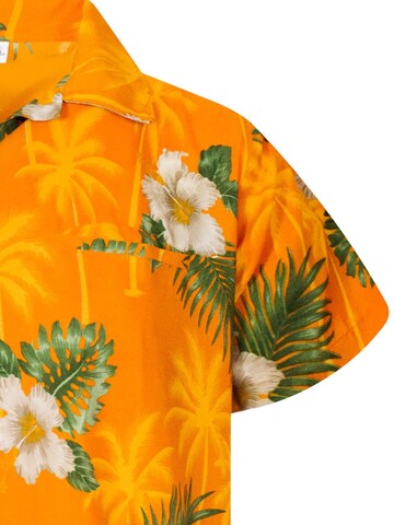 King Kameha Shirt 'Small Flower'‌‌‌‌‌‌‌‌ in Gelb