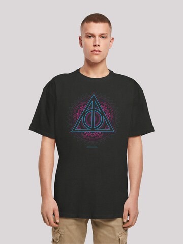T-Shirt 'Harry Potter Neon Deathly' F4NT4STIC en noir : devant