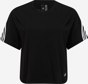ADIDAS PERFORMANCESkinny Tehnička sportska majica - crna boja: prednji dio