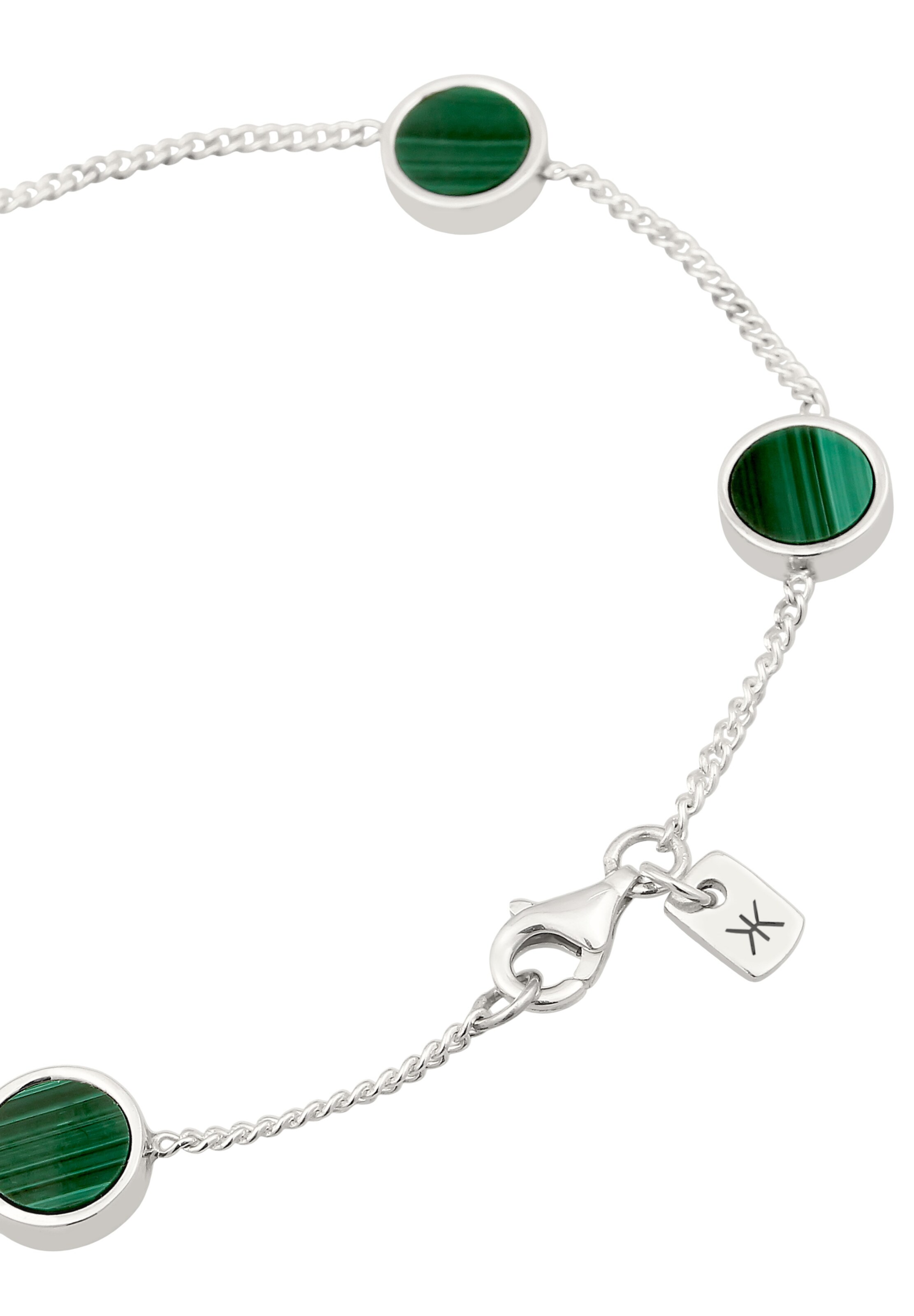 KUZZOI Armband 'Malachit' in Zilver
