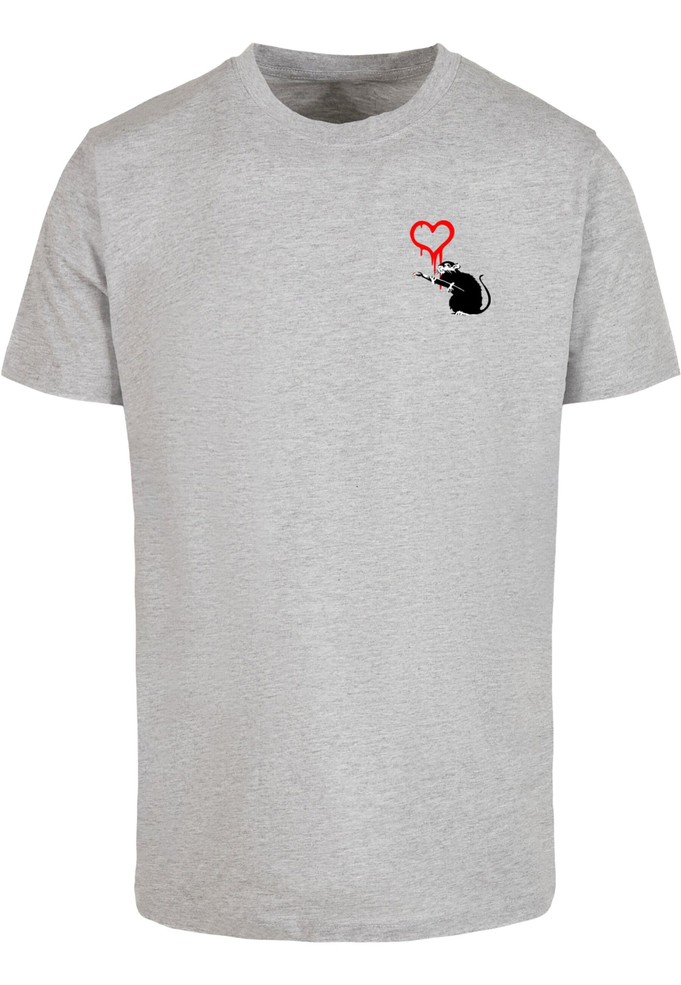 Maglietta 'Banksy - Love Rat' di Merchcode in grigio: frontale