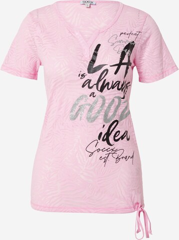 T-shirt Soccx en rose : devant