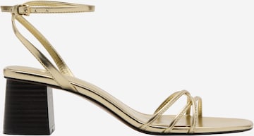 MANGO Sandały z rzemykami 'RAY' w kolorze złoty: przód