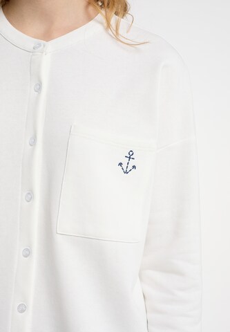 DreiMaster Maritim Zip-Up Hoodie in White